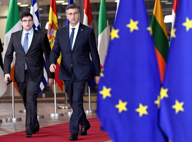 Hrvaški premier Andrej Plenković je lani dejal, da bi lahko Hrvaška v schengengensko območje vstopila v času njenega predsedovanja svetu EU. FOTO: Piroschka Van De Wouw/Reuters