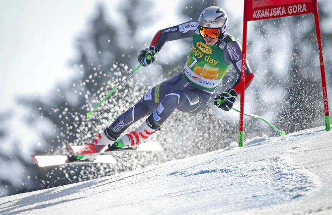 Henrik Kristoffersen nadaljuje niz odličnih veleslalomskih dosežkov. FOTO: Matej Družnik/Delo