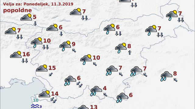Fotografija: Vremenska napoved FOTO: Arso