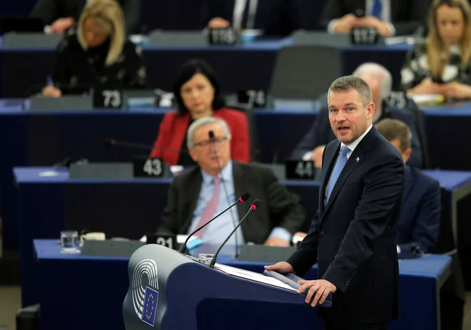 Za voditelje članic je nastop v evropskem parlamentu edinstvena priložnost za nagovor širšega občinstva. Zadnji je parlament nagovoril slovaški premier Peter Pellegrini. FOTO: Reuters