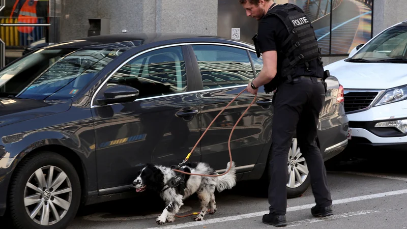 Fotografija: Policisti pregledujejo okolico. FOTO: Reuters