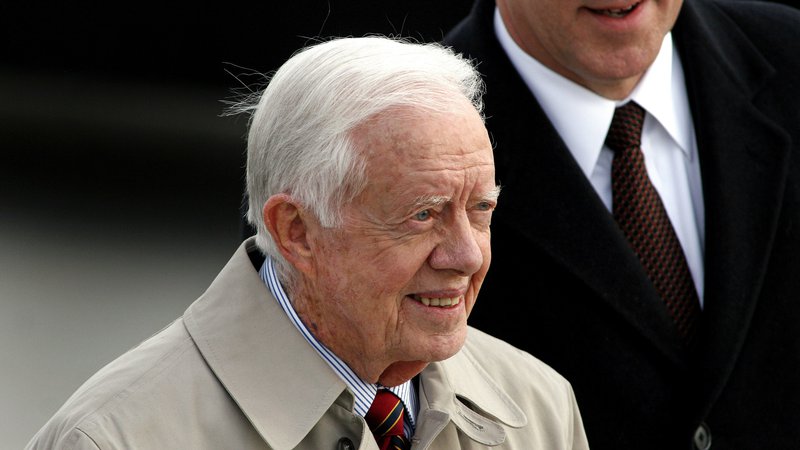 Fotografija: Jimmy Carter je leta 2002 prejel Nobelovo nagrado za mir. FOTO: Joshua Lott/Reuters