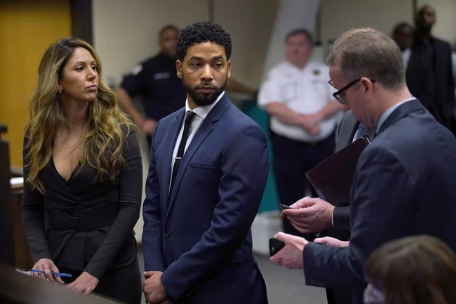 Jussie Smollett na sodišču. FOTO: E. Jason Wambsgans/AFP