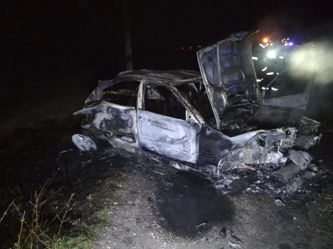 Nesreča pri izvozu Križ na Hrvaškem je terjala dve življenji. FOTO: Oste Bakal