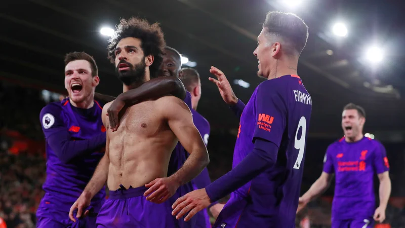 Fotografija: Mohamed Salah je čustveno praznoval odločilni zadetek. FOTO: Reuters