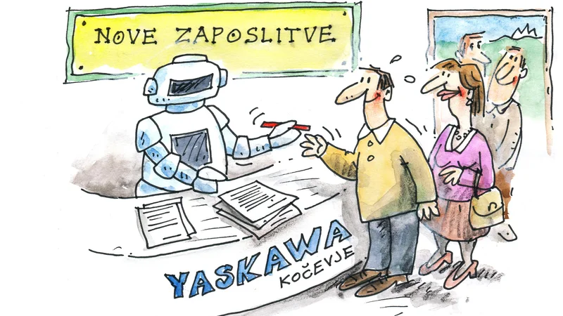 Fotografija: Novo tovarno so japonski lastniki zgradili iz nič (gre za tako imenovano »​greenfield naložbo«). KARIKATURA: Marko Kočevar