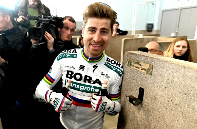 Peter Sagan je dobil eno od legendarnih prh na velodromu. FOTO: Veloimages