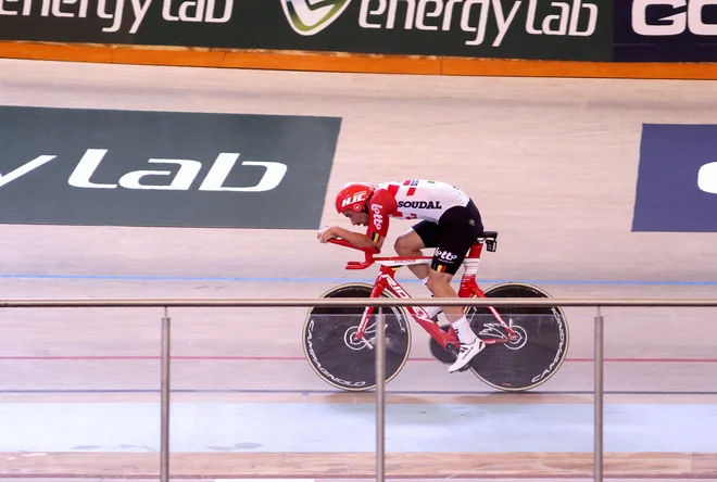 Victor Campenaerts na velodromu v Mehiki. FOTO: AFP