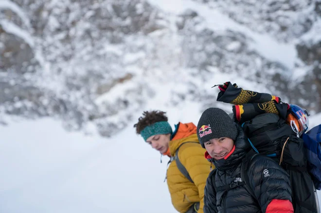 Peter Mühlburger in David Lama na Sagwandu. FOTO: Stefan Voitl 