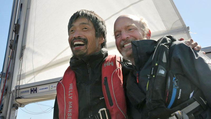 Fotografija: Slepi Mitsuhiro Iwamoto in navigator Doug Smith FOTO: Kyodo/Reuters