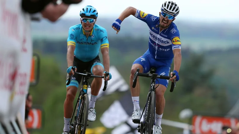 Fotografija: Julian Alaphilippe je letos že dobil Strade Bianche, Milano Sanremo in zdaj še Valonsko puščico. FOTO: Deceuninck QuickStep