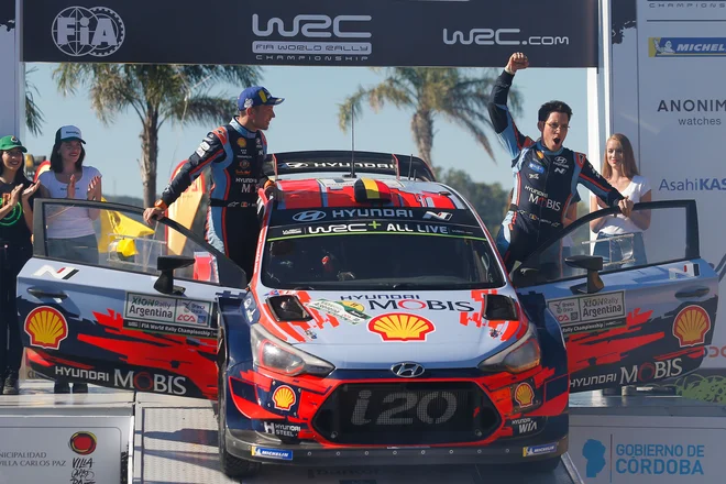 Thierry Neuville je bil v Argentini nepremagljiv. To je njegova druga zaporedna zmaga v sezoni FOTO: AFP