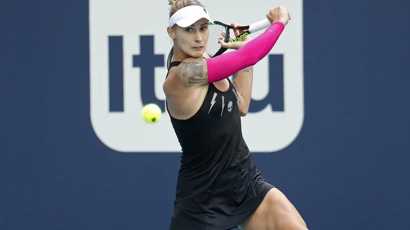 Fotografija: Polona Hercog se bo za preboj v glavni žreb Madrida jutri pomerila z Andreo Petković. FOTO: Usa Today Sports