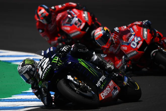 Maverick Viñales je prvič v sezoni stal na zmagovalnem odru. FOTO: AFP