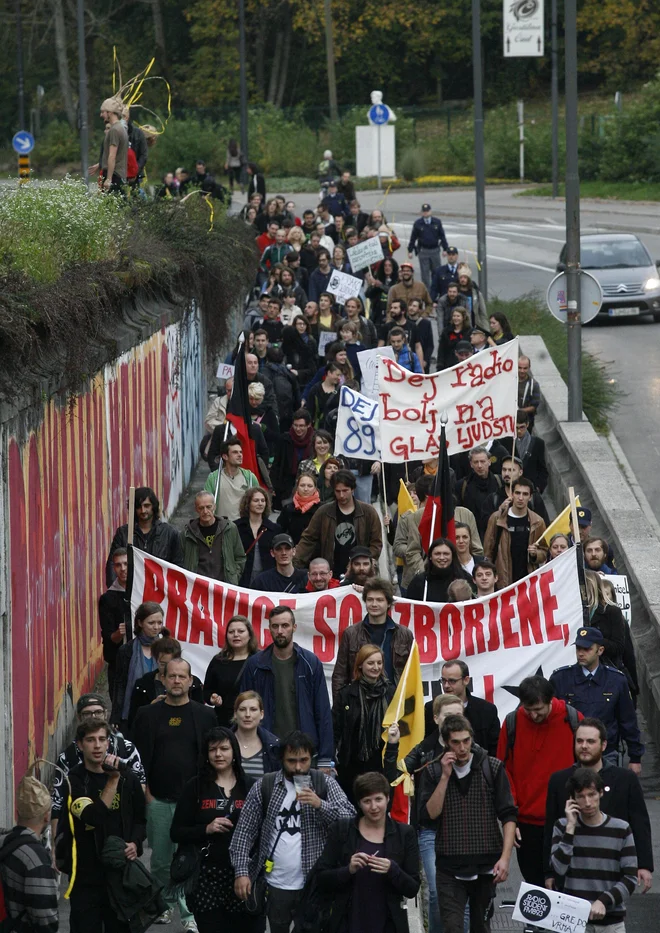 Shod v podporo Radia Študent oktobra 2013. FOTO Mavric Pivk