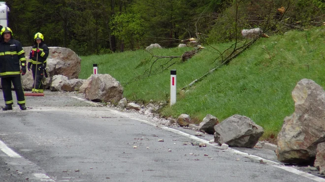 Podor na cesti Tržič&ndash;Ljubelj. FOTO: Tržič TV