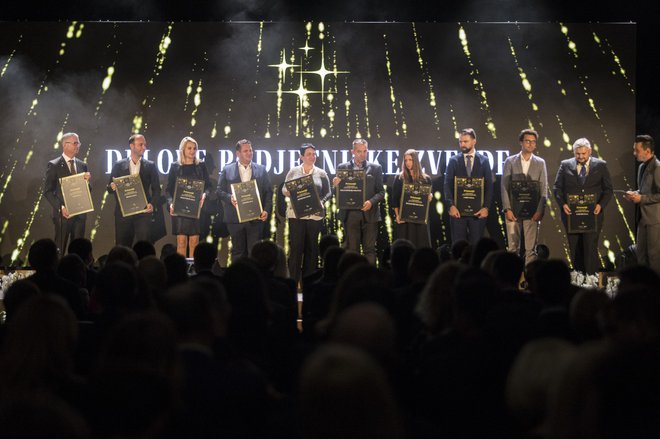 Nominiranci za Delovo podjetniško zvezdo 2018 na slavnostni prireditvi novembra lani na Brdu pri Kranju. FOTO: Voranc Vogel/Delo