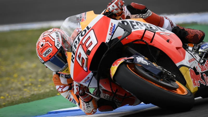 Fotografija: Marc Marquez je lani zmagal v Le Mansu pred Danilom Petruccijem in Valentinom Rossijem. FOTO: Motogp.com