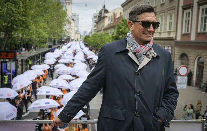 Borut Pahor je bil dobre volje. FOTO: Jože Suhadolnik