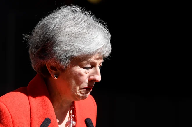 Thereso May so proti koncu njenega govora za kratko premagala čustva. FOTO: Toby Melville/Reuters