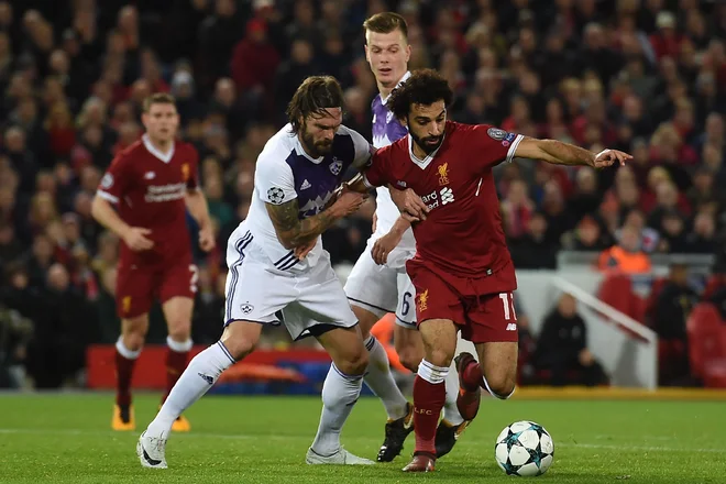 Dvoboja v ligi prvakov proti Liverpoolu in Mohamedu Salahu sta tudi sodila v kategorijo vrhunci. FOTO: AFP