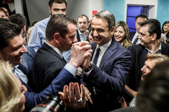 Vodja grške opozicijske stranke Kyriakos Mitsotakis. FOTO: Stelios Misinas/AFP