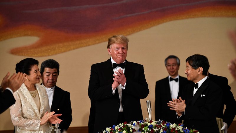 Fotografija: Ameriški predsednik Donald Trump na Japonskem. Foto: AFP