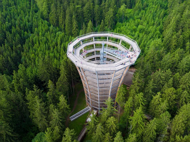 Eden od stolpov in poti med krošnjami podjetja ZAK na Češkem. FOTO: arhiv ZAK