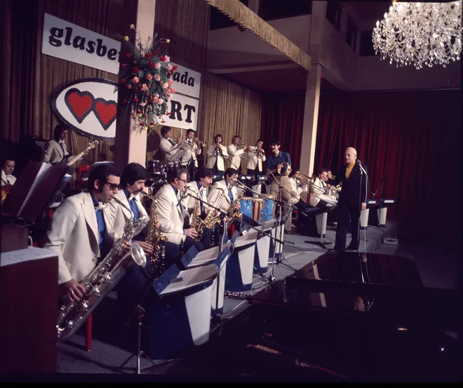 Bojan Adamič s plesnim orkestrom RTVS&nbsp; leta 1978. Foto TVS