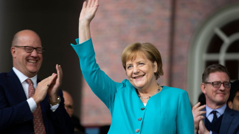 Fotografija: Nemška kanclerka Angela Merkel v Harvardu. FOTO: AFP
 