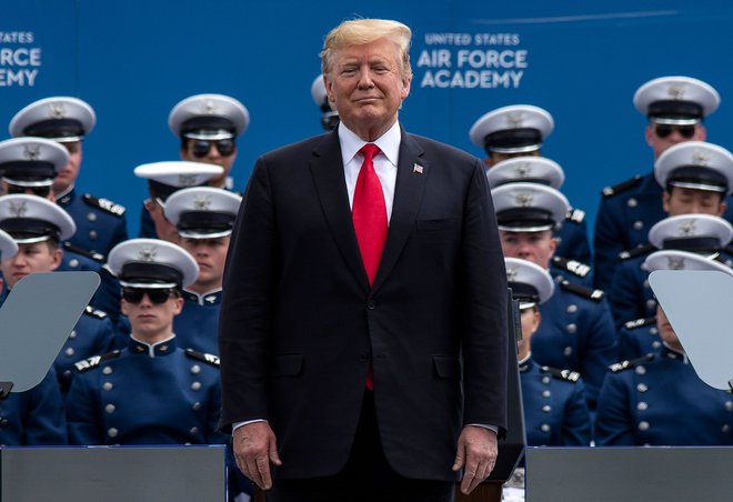 Ameriški predsednik Donald Trump v Colorado Springsu. FOTO: AFP