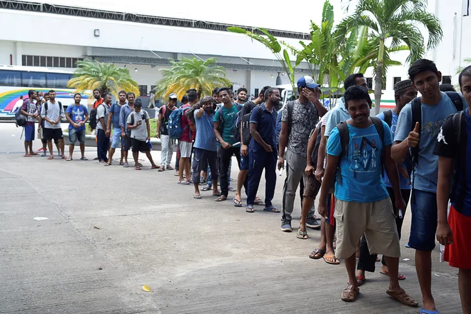 Migranti iz Indije, Bangladeša in Pakistana v Mehiki. FOTO: Reuters<br />
 