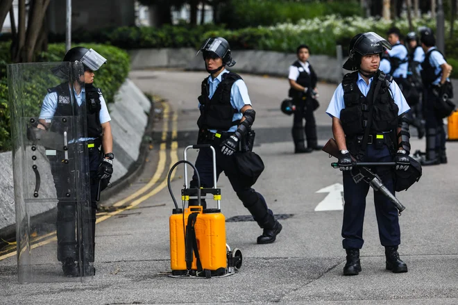 Policija je bila pripravljena uporabiti tudi silo. FOTO: Dale De La Rey/AFP