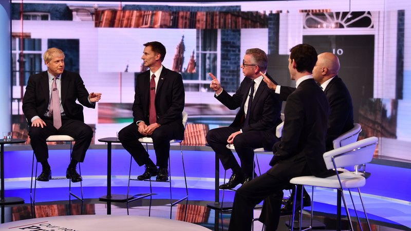 Fotografija: V tekmi za naslednjega voditelja konservativcev so po treh krogih ostali štirje kandidati: Boris Johnson, Jeremy Hunt, Michael Gove in Sajid Javid. FOTO: Afp