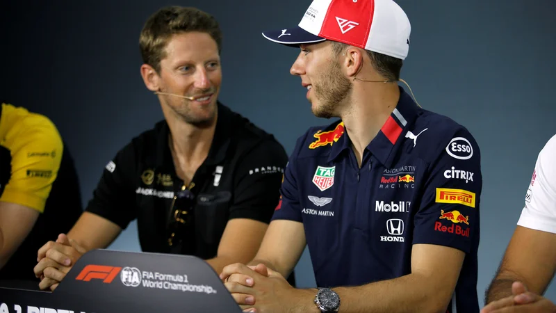 Fotografija: Charles Leclerc (levo) in Romain Grosjean bosta edina domača dirkača na VN Francije. FOTO: AFP