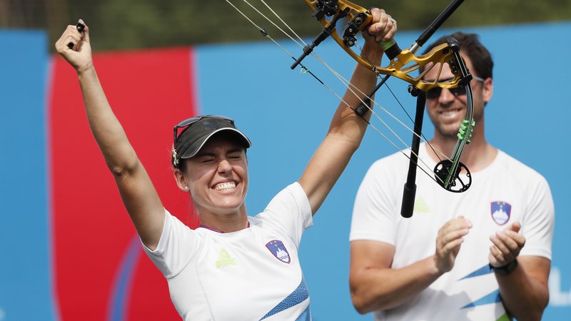 Fotografija: Toja Ellison se je takole veselila zlata na evropskih igrah. FOTO: Reuters