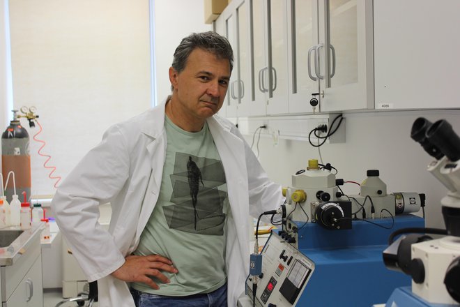 Prof. dr. Matjaž Valant je ponosen, da bo tehnologija pripomogla k hitrejšemu razogljičenju.<br />
FOTO: Blaž Močnik