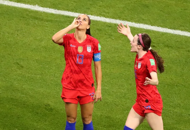 Alex Morgan se je takole veselila odločilnega gola. FOTO: Reuters
