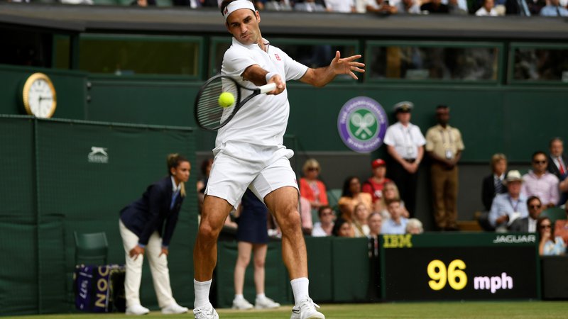 Fotografija: Roger Federer je v soboto dobil že 350. dvoboj na turnirjih za veliki slam. FOTO: Reuters