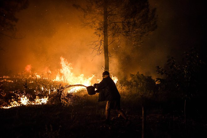 Najvišje opozorilo pred požari so za zdaj izdali v šestih pokrajinah na jugu in v osrednjem delu Portugalske. FOTO: Patricia De Melo Moreira/AFP