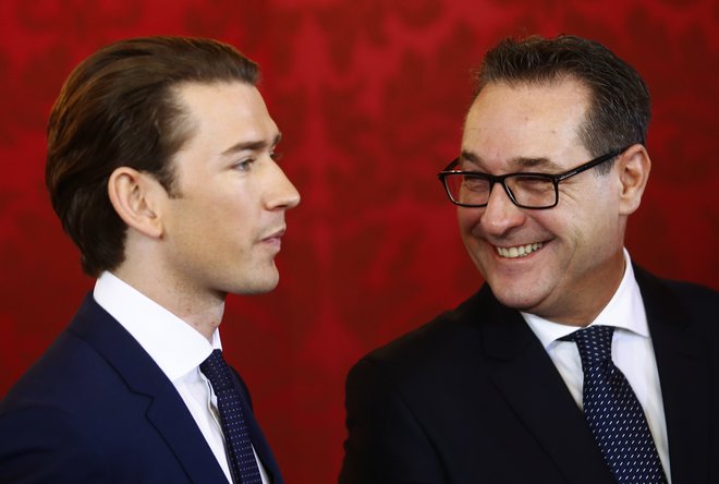 Kurz in Strache sta bila koalicijska partnerja več kot leto dni. FOTO: Reuters