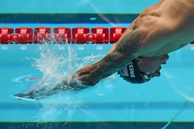 Caeleb Dressel je postal svetovni prvak v kraljevski disciplini 100 m prosto. FOTO: AFP