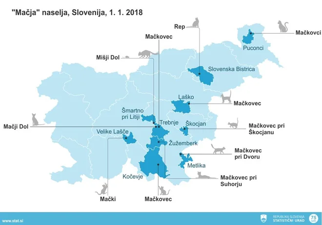 V Sloveniji imamo kup »mačjih« naselij. FOTO: Stat.si