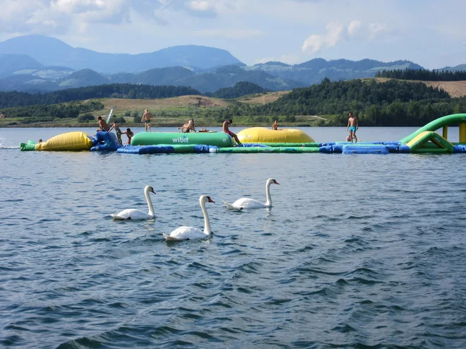 Vodni park je ob vročih koncih tedna zelo zaseden, naenkrat je lahko na njem 20 zabave željnih. FOTO: Špela Kuralt/Delo