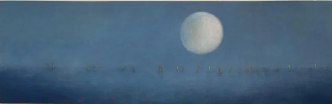 Optimists, akril na juti, 90X300 cm Foto Bori Šuligoj