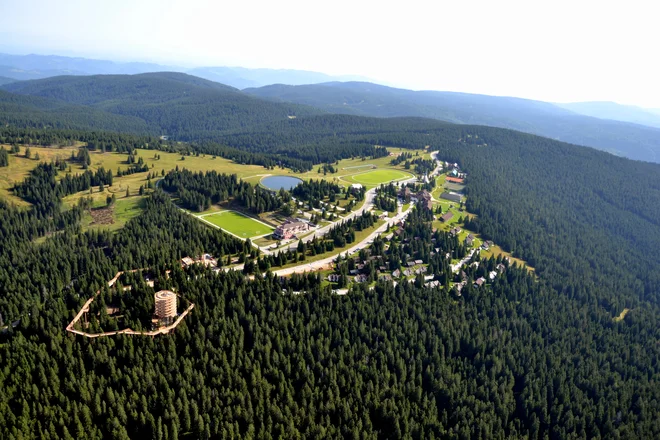 Po 20. septembru bo Rogla bogatejša za še eno atrakcijo. Odprli bodo Pot med krošnjami Pohorje, ki je urejena resnično med krošnjami in vodi tudi na stolp.<strong><em> </em></strong>FOTO: Picasa