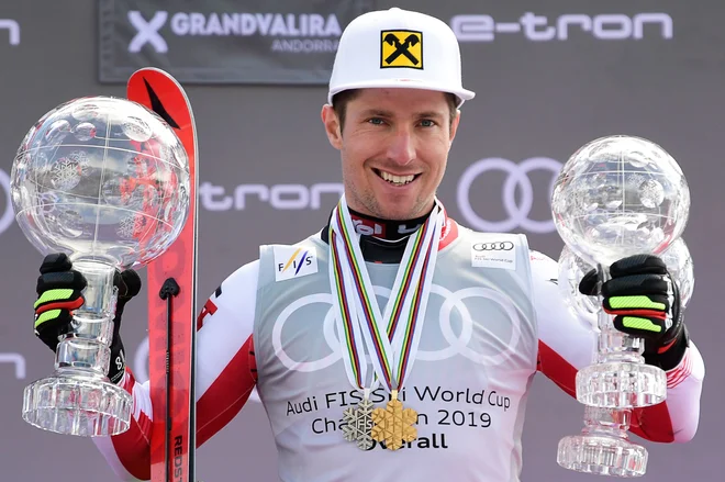 Marcel Hirscher se je v alpskem smučanju večkrat zapisal v zgodovino. Tudi z rekordnimi osmimi velikimi kristalnimi globusi. FOTO: AFP