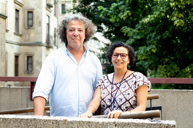 Adel Esadani in Dunia Benslimane v Ljubljani FOTO: Nada Žgank