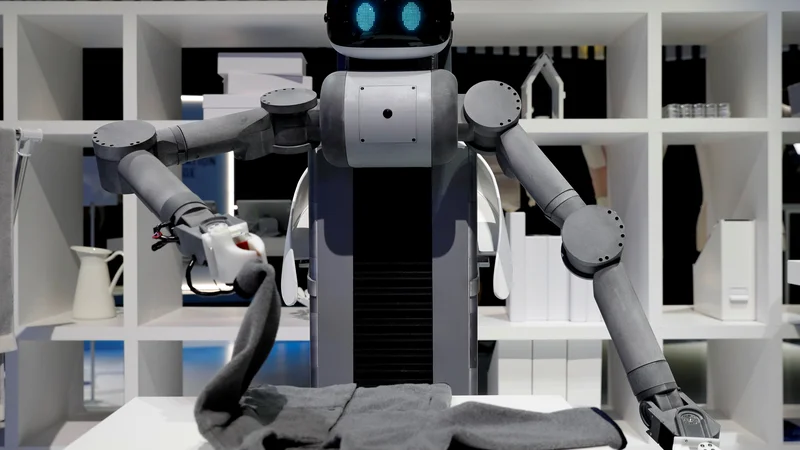 Fotografija: Če robot zlaga oblačila - zakaj ne bi opravljal še drugih »človeških« nalog? FoTO: Reuters