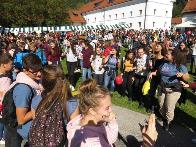 Zabava mladih vernikov v Stični. Foto Bojan Rajšek